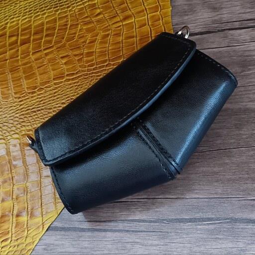 کیف دوشی دستی کمری چرم طبیعی دستدوز